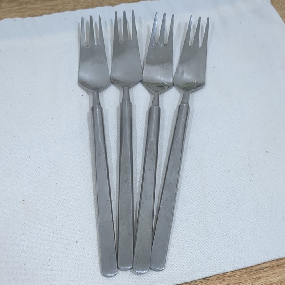 VINTAGE "Obelisk" By Erik Herlow For Copenhagen Stainless Steel Fork Set